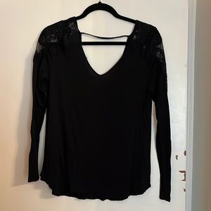 American Eagle Long-Sleeve with Lace Shoulders